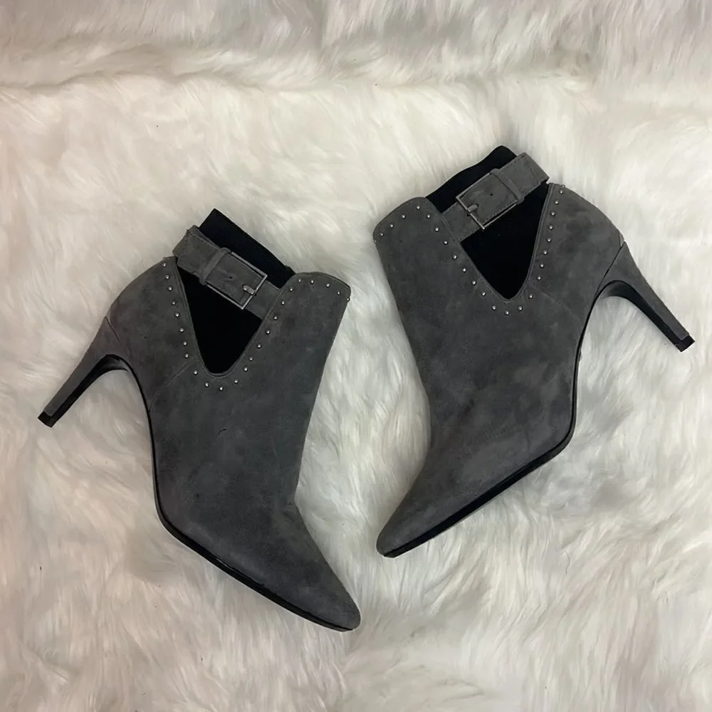 Calvin Klein grey‎ Jozie heeled booties Size 9.5 Bin 15